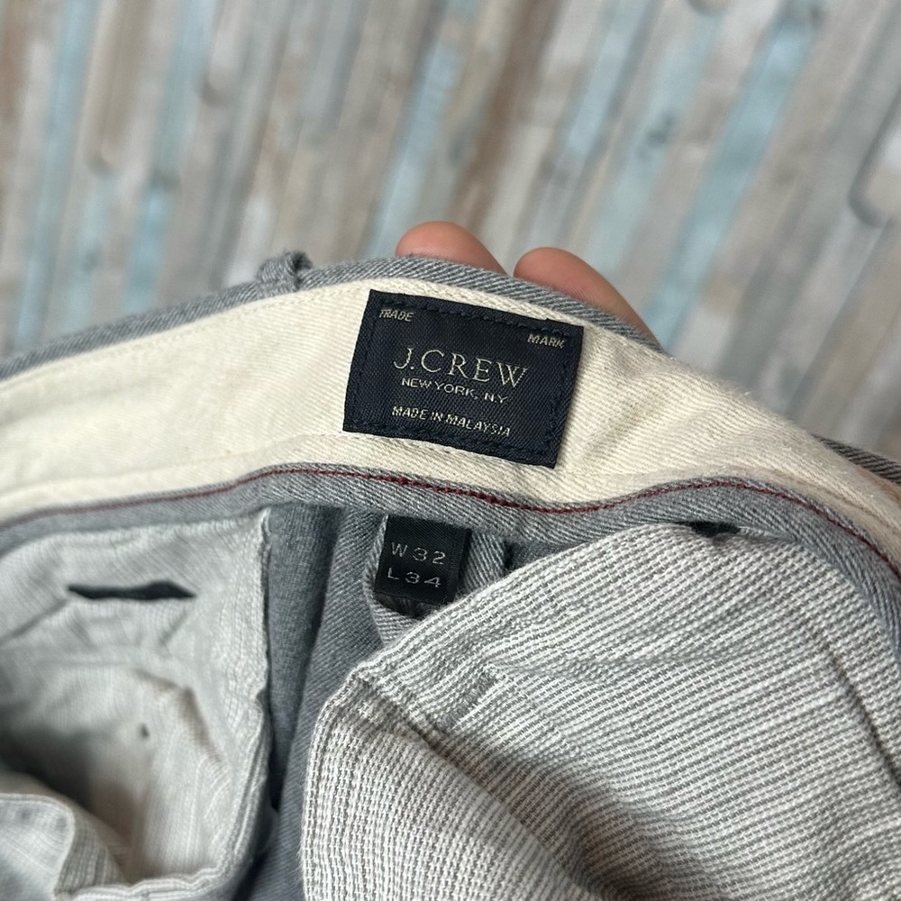 J Crew 32 Gray Brushed Cotton Melange Twill 770 Pant Trouser Straight Fit Leg‎ - Picture 6 of 11